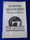 1943 Booklet Sewing Machine adjustments and Cleaning US Dept